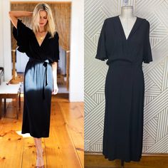 Reposhing This Item I Purchased From @Spin_thrift. I Never Wore, Tag Is On. Belt Is Missing. Questions? Leave A Comment Below! Black Rayon V-neck Midi Dress, Emerson Fry, Midi Length, Midi Dress, Womens Dresses, Women Shopping, Dresses, How To Wear, Black