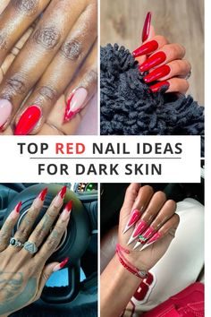 Looking for the perfect red nail inspiration? These stunning red nail ideas are tailored for dark skin tones, featuring bold shades, trendy designs, and classic styles. Save this pin for your next manicure appointment!