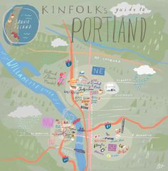 a map of the city of portland, with all its streets and major landmarks painted on it