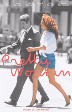 the movie pretty woman is shown with an image of a man and woman walking together