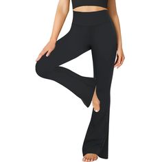 PRICES MAY VARY. 92% Polyester, 8% Spandex Imported ✅NEW FASHION &70S FLARE STYLE. Classic wide-leg design flared hem design to create a leg-lengthening silhouette, giving a dressy look. Makes your legs look slender, a streamlined look and show the best shape of the body These comfortable flare pants feature loose straight opened legs so you can free movement. Tight & uniquely fit to flatter every size. Both sexy and elegant. ✅ HIGH WASIT & FLARE DESIGN- MOREFEEL flare legging with tummy control Bootcut Leggings, Flare Yoga Pants, Boot Cut Leggings, Legging Sport, Boho Pants, Black Flare, Ankle Leggings, Bell Bottom Pants, Flare Leggings