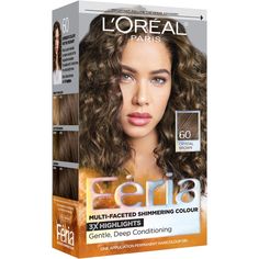 Feria by L'Oreal Paris gives you cutting-edge, multi-faceted, shimmering color that never wrecks or ravages. L'Oreal Paris Feria Shimmering Permanent Hair Color, 60 Crystal Brown (Light Brown), 1 kit; Feria by L'Oréal Paris gives you cutting-edge, multi-faceted, shimmering color for vibrant, healthy-looking hair Feria's Bonding Care Complex Conditioner helps repair hair's strength; Helps protect fragile hair bonds Delivers trendy, edgy, shimmering, fashionable and multi-tonal hair colors Vegan f Blue Black Hair Color, Edgy Hair Color, Blue Black Hair, Hair Color Light Brown, Hair Color Shampoo, Black Hair Color, Edgy Hair, Color Shampoo, Color Spectrum