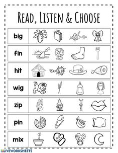 the worksheet for reading and writing with pictures to help students learn how to read