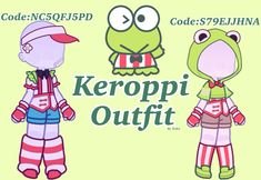 By me Gacha Sanrio Outfits, Keroppi Outfit, Outfit Gacha Life, Oc Ideas Character Design Inspiration, Spongebob Outfit, Gacha Fits, Gacha Design, Gl2 Codes, Outfit Gacha