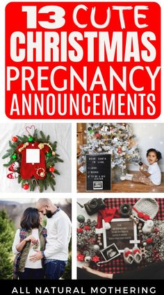 an advertisement for the 13 cute christmas pregnancy announcements