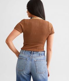 Freshwear Square Neck Stretch Top - Brown M/L, Women's Carobbrown Ribbed knit cropped top Bust measures 22 on size XS/S Body length 16 on size XS/S. 92% Nylon 8% Spandex. Machine wash cold with like colors gentle cycle. Do not bleach. Lay flat to dry. Low iron if needed. Apparel & Accessories > Clothing > Shirts & Tops Neck Stretches, Stretch Top, Top For Women, Accessories Clothing, Knit Crop Top, Women Shirts Blouse, Low Iron, Shirts Blouses, Women's Shirts