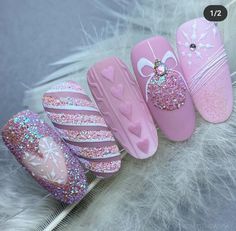 Nail Decoration Ideas, Easy Christmas Nail Designs, Nails Training, Lovely Nails