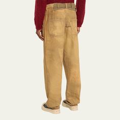 Magliano canvas workwear pants Contrasting belt insert Front slant pockets Back patch pockets Carpenter loop at back Full length Relaxed fit; straight legs Button/zip closure; belt loops Cotton Lining: Cotton Dry clean, machine wash cold Made in Italy Brown Utility Jeans With Belt Loops, Utility Work Pants With Relaxed Fit And Belt Loops, Utility Work Pants With Belt Loops In Relaxed Fit, Brown Utility Parachute Pants With Belt Loops, Utility Work Pants With Belt Loops, Brown Utility Work Pants With Belt Loops, Streetwear Pants With Belt Loops And Standard Cut Leg, Streetwear Work Pants With Belt Loops And Tapered Leg, Streetwear Tapered Leg Work Pants With Belt Loops