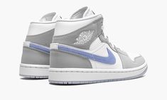 Jordan 1 Mid Wolf Grey, Dior Jordan 1's, Air Jordan 1 Mid Grey, Jordan 1 Mid Women, Womens Air Jordan 1, Womens Air Jordan, Retro Basketball Shoes, Jordan Logo, Nike Swoosh Logo