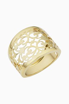 a gold ring with filigrees on it