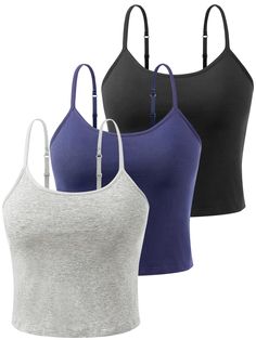 PRICES MAY VARY. ❤MATERIAL:The womens short camisole is made of high-quality cotton and spandex blended fabric,consisting of 95% cotton and 5% spandex.This blended fabric is soft,comfortable,breathable,and durable,able to maintain its shape and structure well. ❤DESIGNED:Our women crop top design with adjustable spaghetti strap and built in bra , so you don't need to wear extra bra.The womens crop top short design can showcase the waistline of women,while having appropriate width and length to ac Spaghetti Tank Top, Cotton Tops With Built-in Bra And Medium Support, Medium Support Camisole With Built-in Bra, Cotton Sports Bra With Adjustable Straps For Summer, Fitted Cotton Sports Bra With Seamless Construction, Summer Cotton Sports Bra With Adjustable Straps, Cotton Workout Camisole, Seamless Sports Bra With Spaghetti Straps, Casual Camisole With Medium Bust Support And Spaghetti Straps