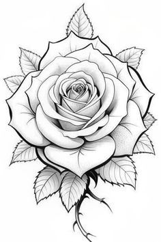 a black and white rose tattoo design