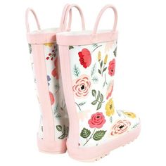 Hudson Baby Rain Boots, Modern Botanical, 3 Youth : Target Pink Weatherproof Rain Boots For Outdoor, White Waterproof Rain Boots For Spring, Spring Waterproof Rain Boots With Round Toe, Insulated Rain Boots For Spring Outdoor Activities, Waterproof Spring Rain Boots With Round Toe, Waterproof Rain Boots With Round Toe For Spring, Waterproof White Boots For Spring, Waterproof Round Toe Rain Boots For Spring, White Waterproof Boots For Spring