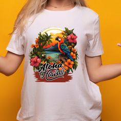 Hawaii t-shirt, Aloha Hawaii tshirt, Vacation shirt, travel tshirt, Hawaii Coconut Shirt, Holiday Tee, Aloha Tshirt, Hawaii Lover Gift is unisex heavy cotton tee is a t-shirt that designed for travelers who love travel and will be traveling or on vacation on Hawaii. This vacation shirt can be used as a travel gift or adventure gift t-shirt or a holiday gift t-shirt. Suitable for women and girls or men and boys. The design is cool and quite attractive on a t-shirt that is comfortable to wear and at an affordable price. There are 12 colors available with 8 sizes, namely: S, M, L, XL, 2XL, 3XL, 4XL and 5XL at affordable prices and competitive with others and in 12 colors. White Hawaiian Top With Sublimation Print, White Graphic Print Hawaiian Shirt, Tropical Short Sleeve T-shirt With Graphic Print, Tropical Short Sleeve T-shirt With Letter Print, Tropical Crew Neck Printed T-shirt, Tropical Style Printed Crew Neck T-shirt, Tropical Printed Crew Neck T-shirt, Hawaiian Short Sleeve Graphic Print T-shirt, Hawaiian Style Short Sleeve Graphic T-shirt