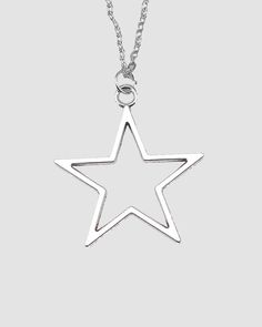 Details: Necklace with silver star design Silver Star Charm Necklace, Silver Star Charm Necklaces, Silver Necklaces With Star Charm, Silver Star Print Necklace, Silver Star Print Jewelry As Gift, Silver Jewelry With Star Print As Gift, Silver Star Print Jewelry For Gift, Silver Jewelry With Star Print For Gift, Silver Star Print Necklace For Gift