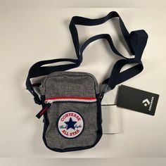 Converse All Star Heather Gray/Multi Mini Cross Body Bag-Nwt. New With Tags Excellent Condition Stored In A Clean Dry Place, Free From Smoke Or Pets Converse Bag, Hello Kitty Bag, Converse One Star, Designer Crossbody Bags, Womens Converse, Zipped Bag, Mini Crossbody Bag, Converse All Star, Chucks Converse