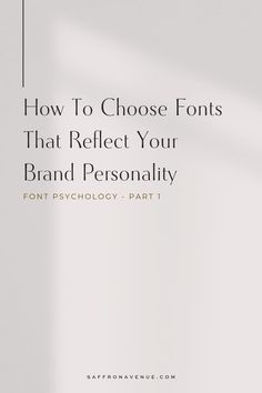 the cover of how to choose font that reflect your brand personality