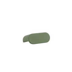 a green pill shaped object on a white background