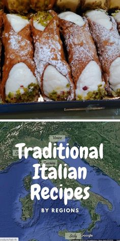 traditional italian recipes by regions are featured in the cookbook's recipe book cover