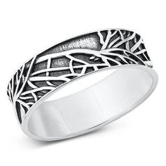 Tree Branches Forest Wild Ring .925 Sterling Silver Band Jewelry Female Male Unisex Size 9 All our silver jewelry is crafted from .925 silver also commonly referred to as sterling silver. Sterling silver is the standard for beautiful high-quality silver jewelry and can not be replicated by lower priced silver plated jewelry. It is 92.5% pure silver, mixed with alloys to add strength and durability to stand the test of time. We promise superior service which includes fast shipping, great communication, and Walmart's refund policy. Keep your fine jewelry shiny and elegant by storing it properly. Jewelry needs to be stored in a dry area, preferably away from air in a jewelry box or plastic bag. Avoid exposure to harsh chemicals. Use a polishing cloth to remove tarnish build-up over time. Age Female Male, Band Jewelry, Silver Plated Jewelry, Sterling Silver Mens, Sterling Silver Cross, Size 10 Rings, Oxidized Sterling Silver, Sterling Silver Bands, Selling Jewelry