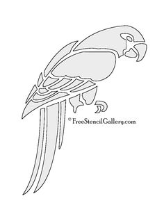 a drawing of a parrot on a white background