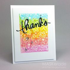 a card with the words thanks written on it