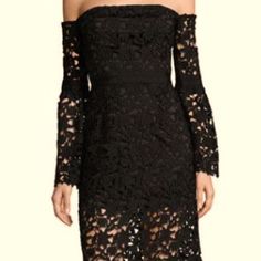 Step Into Sophistication With This Stunning, Never-Before-Worn 1st Sight Lace Above The Knee Dress In A Timeless Shade Of Black, Flawlessly Tailored In Size Xs. This Exquisite Dress, Adorned With Intricate Lace Detailing, Exudes Elegance And Grace, Perfect For Any Occasion. Materials: The Shell Is 100% Polyester, While The Lining Offers A Blend Of 98% Polyester And 2% Spandex For A Luxurious Feel Against The Skin. Care Instructions: This Dress Is Dry-Clean Only, Ensuring Its Long-Lasting Pristine Condition. Condition: Never Worn (This Was Always Too Small On Me), Impeccable, Pristine Condition Elevate Your Style With This Off-The-Shoulder Silhouette With Delicate Scalloped Edg Women's Wardrobe Essentials, Above The Knee Dress, Knee Dress, Women's Wardrobe, Shades Of Black, Above The Knee, Dresses Xs, Timeless Beauty, Wardrobe Essentials