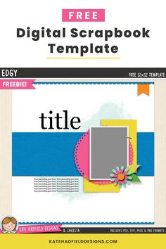 a digital scrapbook cover with the title's title, and an image of a flower