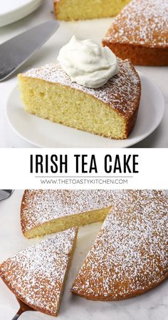 a slice of irish tea cake on a white plate