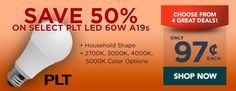 the light bulb is on sale for $ 50 off select led 60w at sears