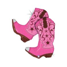 a pair of pink cowboy boots sitting on top of each other