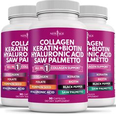 PRICES MAY VARY. New Age Collagen Capsules are cutting-edge supplements designed for both women and men, featuring a potent blend of essential multi-collagen types (I, II, III, and IV), biotin for enhancing hair, skin, and nail health, keratin treatment support, hyaluronic acid supplementation, and more. Say goodbye to dry and damaged hair, and forget about traditional keratin hair masks. New Age has successfully developed unparalleled collagen supplements catering to both genders Discover the U Hair Skin And Nails Vitamins, Hair And Nails Vitamins, Hair Masks For Dry Damaged Hair, Collagen Pills, Vitamin Packs, Nail Vitamins, Saw Palmetto, Hair Skin And Nails, Vitamins For Hair Growth