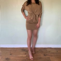 Brand New Never Worn Body Con Dress. Super Sexy But Also Stay Classy At The Same Time. Features A Peekaboo Cutout In The Front And Ties. Body Con Dress, Stay Classy, Colorful Dresses, Bodycon Dress, Womens Dresses, Brand New, Women Shopping, Dresses, Quick Saves