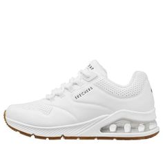 (WMNS) Skechers Uno 2 - Air Around You Athleisure Casual Sports Shoe White 155543-WHT (SNKR/Women's) White Athleisure Sneakers With Athletic Fit, White Synthetic Athleisure Sneakers, White Athleisure Sneakers, Casual Air Max Cushioned Sneakers, Sporty Streetwear Running Shoes With Arch Support, Athletic Synthetic Sneakers For Sports Season, Athletic Fit Synthetic Sneakers For Sports Season, Streetwear Sneakers With Arch Support, Sporty Sneakers With Air Cushioning For Light Sports