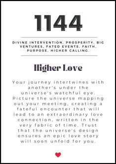 a white and black poster with the words higher love