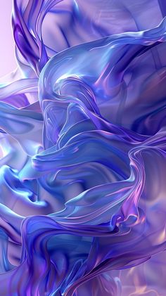 an abstract blue and purple background with wavy, flowing material in the foregrounds