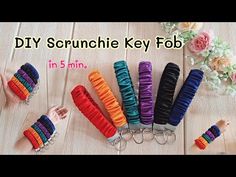 the diy scrunchie key fob is in 5 minutes