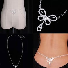 Rhinestone On Saver Toned Chain Butterfly Belly Belt Chain. Super Cute And Great For A Night Out Or On The Beach Adjustable. Elegant Silver Crystal Waist Chain, Elegant Crystal Waist Chain For Party, Silver Crystal Waist Chain For Party, Elegant Rhinestone Waist Chain For Party, Navy Flip Flops, Belly Belt, Chain Butterfly, Rainbow Braids, Gold Body Jewellery