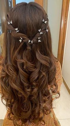 Cute Prom Hairstyles, Prom Hairstyle, Simple Prom Hair, Ball Hairstyles, Quince Hairstyles, Prom Hairstyles For Long Hair, Hairdo For Long Hair, Half Up Hair