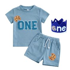 -Crown Not Included, I Have A Separate Listing. -We Have Small Amount Of Clothes, So Hurry Up To Buy Them For Your Baby Or For Gift! -Smoke Free And Pet Free. |Sizing| Size 3t Length 23" Size 2t Length 19.5" Size 18-24 Months Length 18.5" Size 12-18 Months Length 17.5" Size 9-12 Months Length 16.5" Size 6-9 Months Length 15.5" Size 3-6 Months Length 14.5" Blue Cotton Family Matching Sets, Playful Cotton Sets For First Birthday, Blue Letter Print Summer Sets, Blue Summer Sets With Letter Print, Summer Blue Sets With Letter Print, Playful Cotton Sets For Birthday, Playful Blue Sets With Letter Print, Playful Blue Letter Print Set, Casual Cotton Set For First Birthday