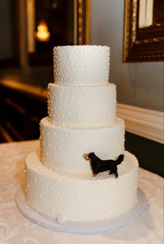 Wedding Cake with dog Bernese Mountain Dog Wedding, Mens Wedding Cake, Dog On Wedding Cake, Wedding Cake With Dog, Cake With Dog, Wedding Cakes Dog, Simple White Wedding Cake, Elegant Wedding Cake Toppers, Simple White Wedding