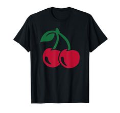 PRICES MAY VARY. Red cherries for all cherry lover and fruit fans Lightweight, Classic fit, Double-needle sleeve and bottom hem Red Cotton T-shirt With Cherry Print, Red Cherry Print Graphic Tee, Red Cherry Print Crew Neck T-shirt, Casual Cherry Print T-shirt, Casual Bohemian Style, Heat Transfer Design, T Shirt Image, Retro Prints, Branded T Shirts