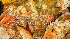 garlic butter crab boils sauce in a skillet