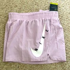 Nike Dri-Fit Running Shorts, Size Xl, Pastel Purple Color. Draw Strings In The Front. Nike Logo And Print On The Left Side. Brand New, Never Worn! Nike Hoodie Outfit, Pastel Purple Color, Bday Fits, Nike Women Outfits, Salon Cart, Nike Skort, Nike Tempo Shorts, Sports Girl, Nike Pro Spandex