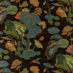 “Nympheus” is based upon a Ming dynasty painted silk scroll that had been acquired by the museum a couple of years earlier. It is a genre picture of the Pi-ling school that depicts a pair of kingfishers flying above an egret who shelters beneath drooping lotus leaves. Now printed on this amazing velvet ground. width- 54"REPEAT- V-28" H- 27" USAGE-Upholstery CONTENT-60% VISCOSE 30% COTTON 10% POLYESTER If you need anything made from this or any of our fabrics give us a ring for a quote. We have a Ming Dynasty Painting, Gp&j Baker, Velvet Upholstery Fabric, William Turner, Indigo Fabric, Velvet Collection, Colour Inspiration, Fabric Houses, Made To Measure Curtains