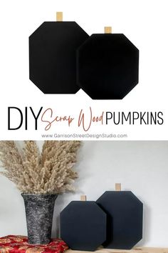 diy scrap wood pumpkins with text overlay