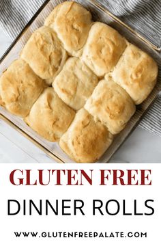 gluten free dinner rolls in a glass baking dish