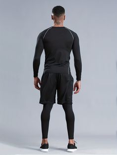 Introducing the 3Piece FastDrying Sport Suit for Men, perfect for casual wear and fitness activities. Crafted from high-quality polyester material, this suit offers comfort, style, and performance all in one. Benefits: Stay dry and comfortable during intense workouts with the fast-drying fabric Enjoy a full range of motion with the high-stretch material Keep your essentials close at hand with the convenient pockets Look sharp and stylish in the solid color design Experience breathable comfort during any season Whether you're hitting the gym, going for a run, or just lounging around, this sport suit is a must-have addition to your wardrobe. Upgrade your activewear collection with the 3Piece FastDrying Sport Suit for Men.Material:PolyesterBelt:YesSleeve Length:Long SleeveDetails:PocketPatter Black Fitted Techwear Activewear, Long Sleeve Solid Color Gym Sets, Solid Color Long Sleeve Gym Sets, Black Techwear Activewear For Jogging, Functional Fitted Moisture-wicking Tracksuit, Functional Fitted Tracksuit With Moisture-wicking, Black Moisture-wicking Long Sleeve Tracksuit, Black Long Sleeve Moisture-wicking Tracksuit, Black Sportswear Tracksuit For Sports Events