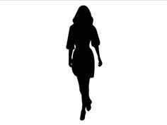 the silhouette of a woman in a short dress