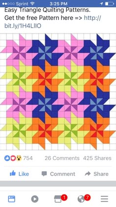 an app that shows how to make a quilt with different colors and patterns on it